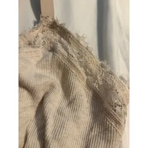 Aerie Bralette Ribbed Lace Cream Eyelash Trim XL Boho Romantic Loungewear thumbnail 5