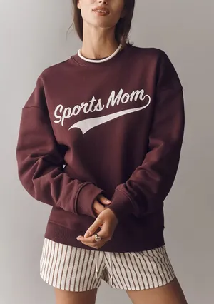 Favorite Daughter Sports Mom Sweatshirt in Burgundy / Gardenia thumbnail 1