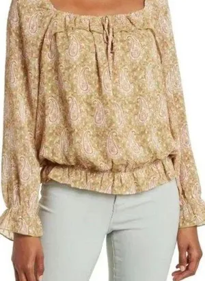 DR2 Sage Paisley Blouse Size XXL thumbnail 1