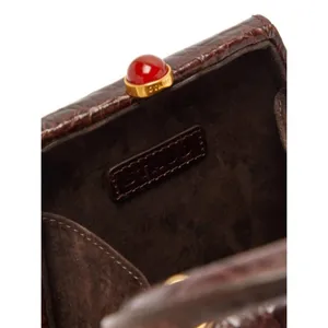 💕STAUD💕 Kenny Bag Brown Crocodile Embossed thumbnail 13
