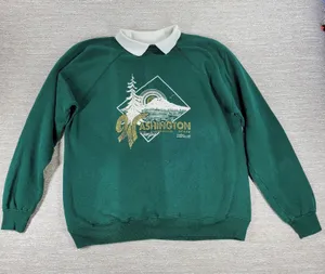 VTG Hanes Washington Evergreen State USA Collar Sweatshirt XL Green Marilyn ‘92 thumbnail 1