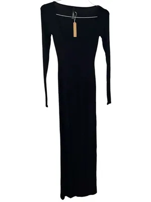 SKIMS Soft Lounge Long Sleeve Maxi Dress Onyx Black Size Small NWT thumbnail 3