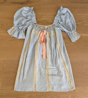 Rumored Mini Dress Heirloom Size S Pale Blue Peach thumbnail 1