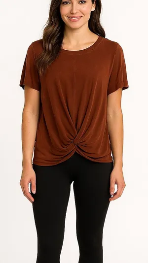 Altar'd State Size Medium Maroon Twist Front Top thumbnail 1