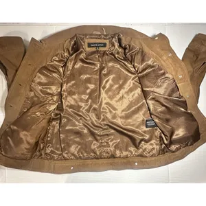 Wilsons Leather Chloe Trucker Jacket Womens Size Medium Retro 90s Biker‎ Brown thumbnail 16