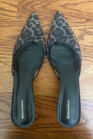 Reformation Kitten Heels Wilda Black Mesh  thumbnail 1