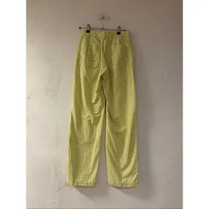 Aritzia Sunday Best Jaden Pant in Neon Green White Gingham Size 00 thumbnail 2