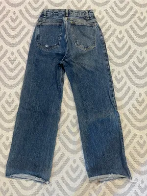 BDG // URBAN OUTFITTERS Vintage Wide Leg High Rise Button Fly Blue Jeans 24 thumbnail 4