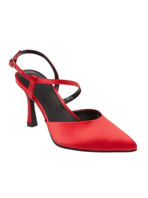A New Day Womens Rosemary Heels Satin Strappy 94646859 Red 9M thumbnail 9