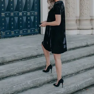 ✨ LALA BLACK VELVET DRESS✨ Black Size L thumbnail 4