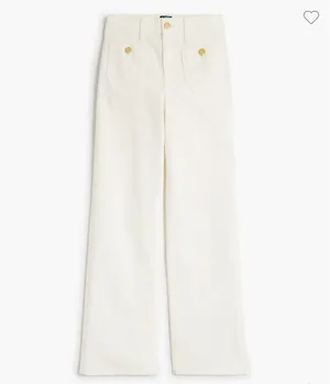 J.Crew White Jeans Full-Length Slim Wide-Leg thumbnail 4