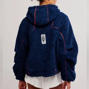 NWT Free People FP Movement Free Flow Fleece Pullover in Midnight Navy Blue thumbnail 3