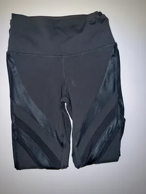 Alo Leggings Pants Womens Xtra Small XS Gray Pull On Skinny RN# 87370 Mesh thumbnail 2