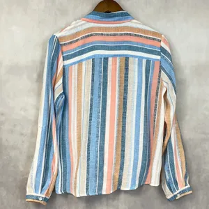 Beachy Striped Button‎ Front Shirt Women Medium Coastal Preppy Resort thumbnail 4