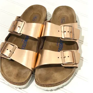 Birkenstock Arizona Soft Footbed Copper Rose Gold Metallic Sandals Narrow 39 thumbnail 4