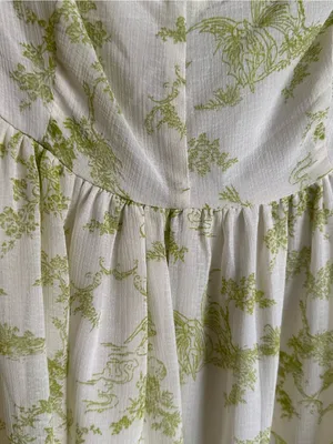 Urban Outfitters Lanette Fairy Print Green Floral Babydoll Mini Dress Medium thumbnail 16