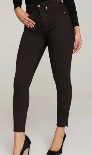 Good American Women’s Jeans Size 8/29 Side Slit Skinny Leg High Rise Black thumbnail 1