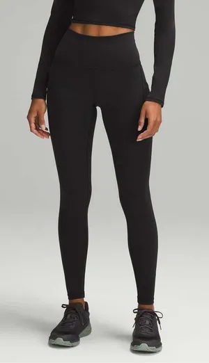 Lululemon Wunder Train High-Rise Tight with Pockets 28" Black Size 8 thumbnail 1