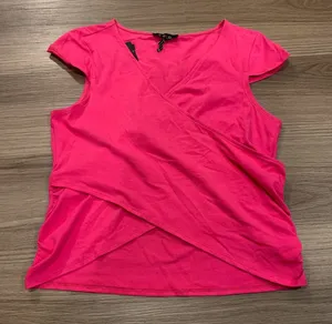 Energie Fuschia Cap Sleeve Wrap Crop Top thumbnail 1