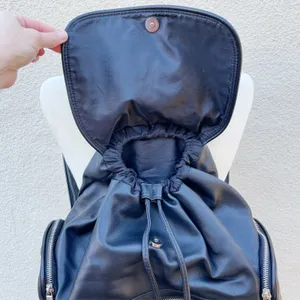 Wild Fable Target Black Faux Leather Backpack Drawstring Flap Closure thumbnail 4