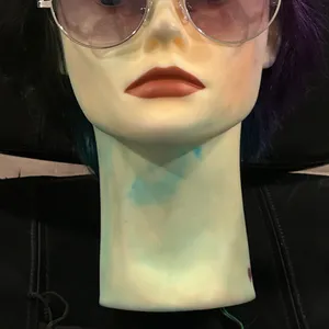 SHANE Silver Metal Round Sunglasses with Lavender Hair Accent thumbnail 6
