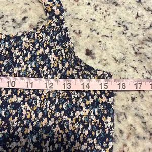 Angel Maternity Dress Women M Navy Floral Boho Smocked Tie Strap Tiered Midi thumbnail 8