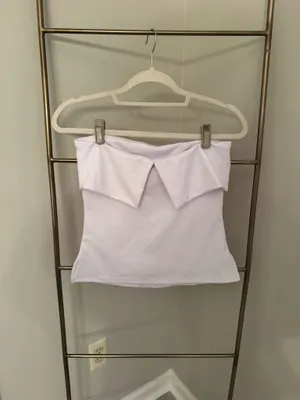 White strapless top thumbnail 2