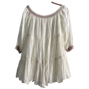 Free People Sunbeams White Graduation Dress Floral Embroidered Mini Dress Sz S thumbnail 6