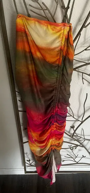Multi color scrunch Bodycon dress thumbnail 1