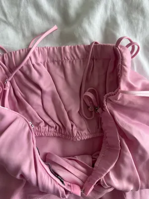 Zara Pink Asymmetric Handkerchief Hem Crop Top thumbnail 4