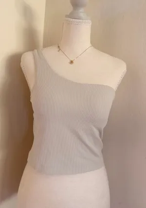lululemon athletica One-Shoulder Ribbed Tank — Light Gray thumbnail 1