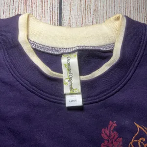 VTG 90s Purple Leaf‎ Print Sweater Womens L Sweatshirt Cozy Grannycore Nature thumbnail 4