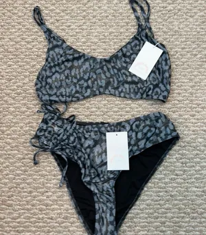 Dippin' Daisy's Gray Leopard Print Bikini Set thumbnail 1