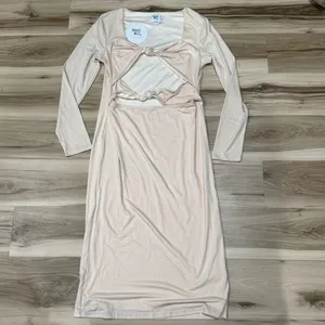 NEW Princess Polly Illias Midi Dress Beige Women’s 12 thumbnail 3