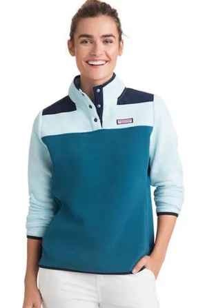 Vineyard Vines Color Block Fleece Snap Shep Shirt‎ Size M C15 thumbnail 1