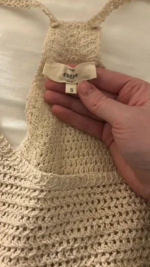 Boho crochet knit gray dress thumbnail 4