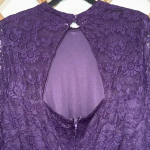 TORRID - DEEP PURPLE HIGH NECK SHORT SLEEVE LACE woman DRESS plus SIZE 16 thumbnail 6