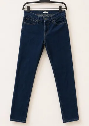 Levi’s 711 Skinny Jeans Womens 28 Dark Wash Mid Rise Stretch Denim Indigo Blue thumbnail 1
