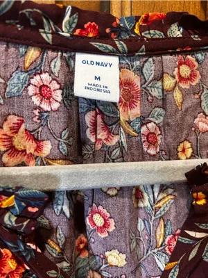 🌸OLD NAVY Floral Tiered Ditsy Midi Swing Dress Boho Size M thumbnail 10