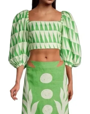 Anthropologie Maison d’ Amelie Linen Blend Crop Top thumbnail 1