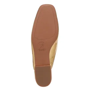 NEW Franco Sarto Women's Dayla Square Toe Block Heel Mules Gold Faux Leather thumbnail 7