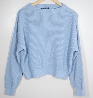 Brandy Melville Light Blue Ribbed‎ Knit Cropped Sweater thumbnail 1