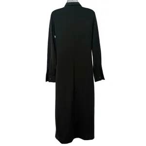 Lauren Ralph Lauren Black Wool Blend Long Sleeve Button Collar Midi Dress size M thumbnail 5