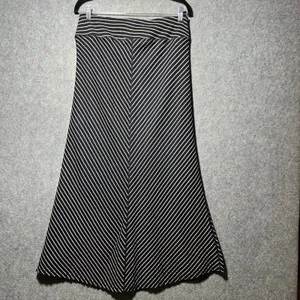 Aventura Womens‎ Black White Striped Maxi Skirt 100% Cotton Chevron Size Medium thumbnail 5