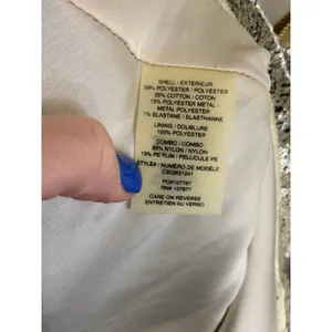 NWT Alice+ Olivia $440 Lora Drop Waist Skater Dress Size M‎ Silver Metallic thumbnail 7
