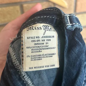 MISS ME Jeans Womens Size 34x31 Mid-Rise Easy Boot Cut Blue Denim Embellished thumbnail 5