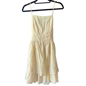 Altar'd State NWT Cottagecore Yellow Pinstripe Tiered Mini Dress L Coquette Romantic Whimsy thumbnail 3