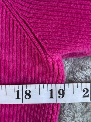 Lauren Ralph Lauren Raspberry Ribbed 100% cotton Turtleneck Sweater minimalist L thumbnail 6