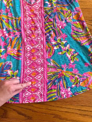 LILLY PULITZER Minka Trapeze Tank Top Sea Blue Summer Haze Pink Tropical Floral thumbnail 16