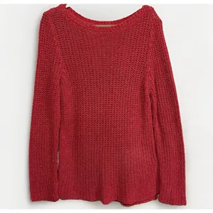 Lauren Ralph Lauren LRL Coral Open Knit 100% Cotton Sweater Boat Neck XL thumbnail 2